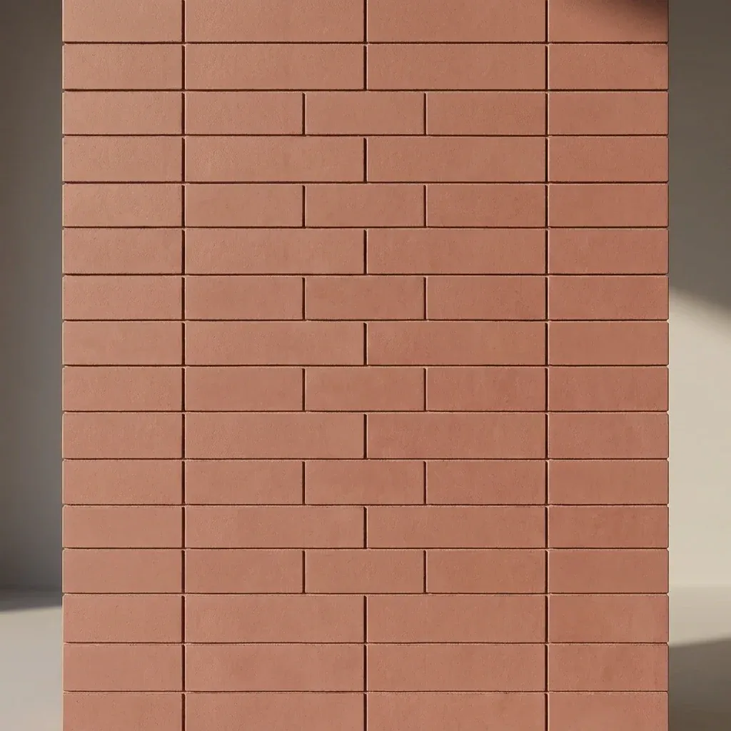 Vista conceptual de losetas del modelo 5x20 instaladas en un muro.